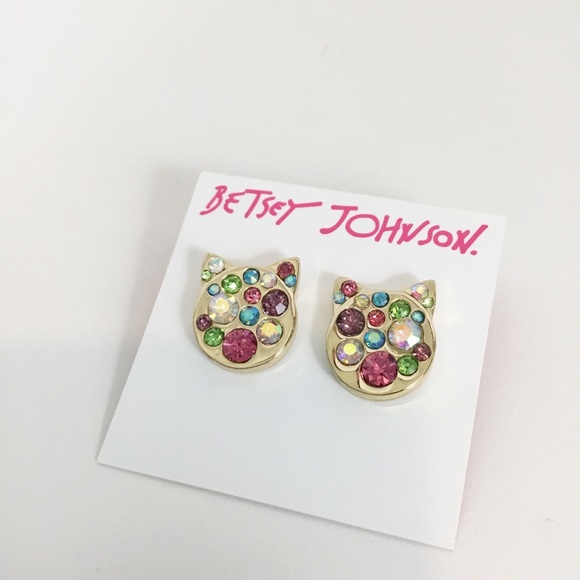 Betsey Johnson Jewelry - NWT Betsey Johnson Cat Earrings